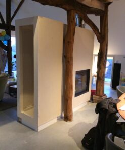 hout doorkijkhaard met ombouw