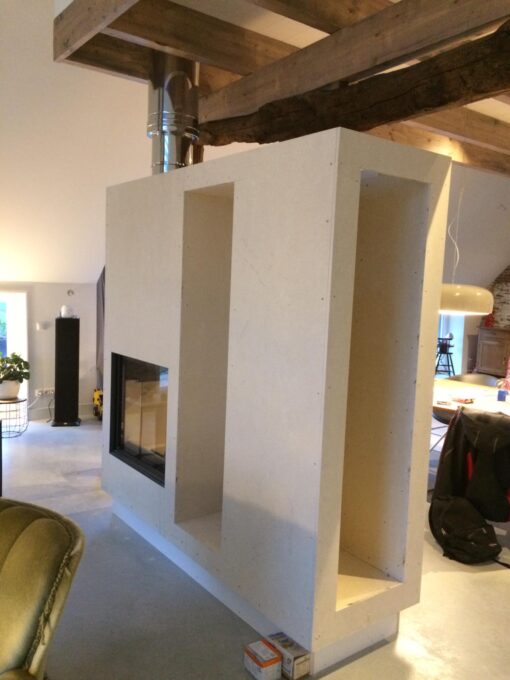 hout doorkijkhaard met ombouw - Afbeelding 2